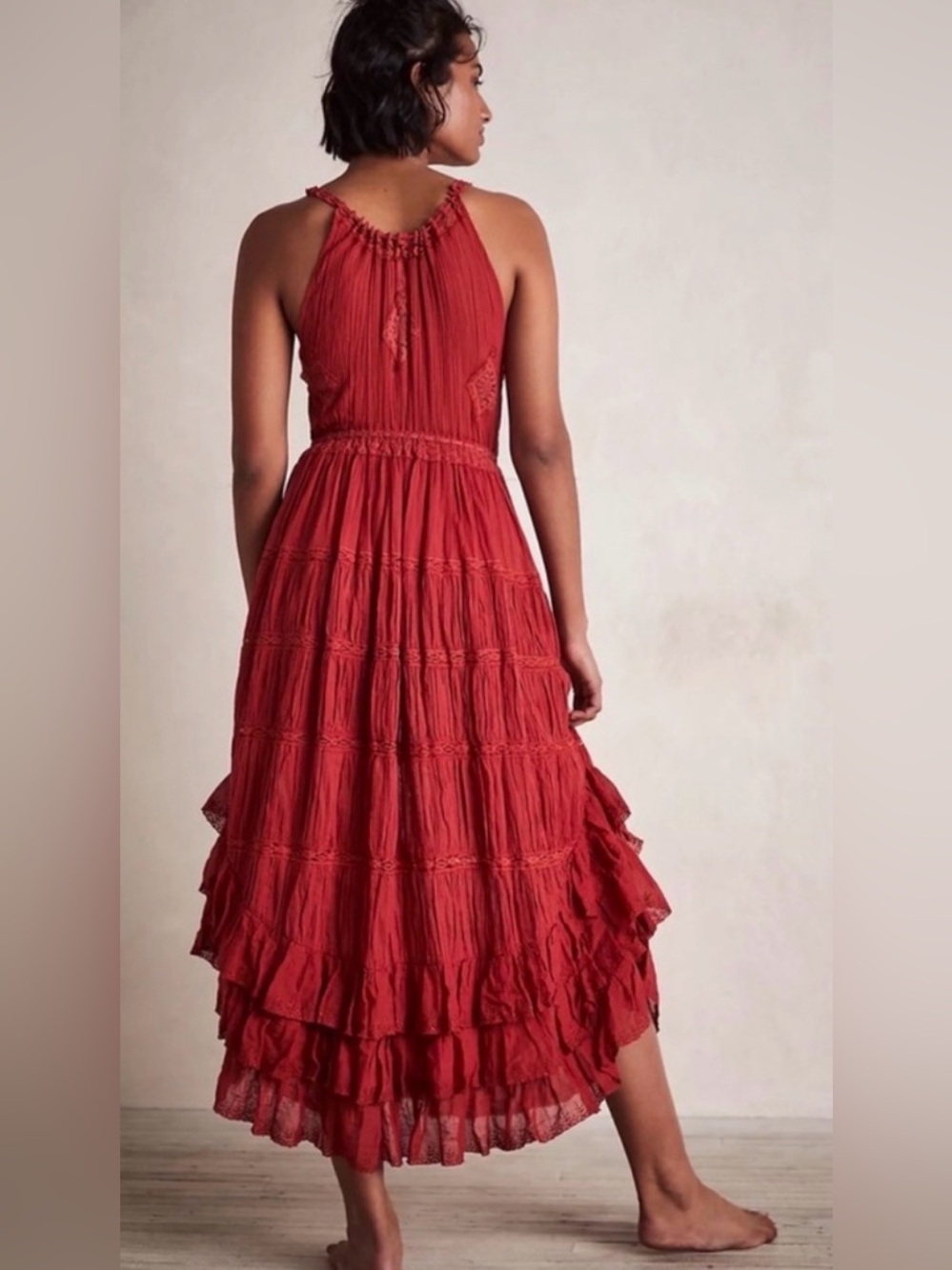 Intimately By Free People Dolly Bodysuit Maxi Dress-Red Size-XS - Picture 8 of 8